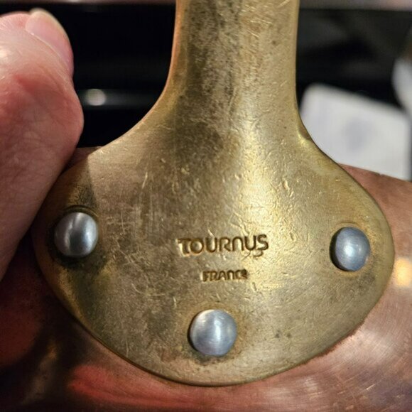 Vintage Tournus French 10 in Copper with Brass Handle Sauté Pan - Picture 6 of 15